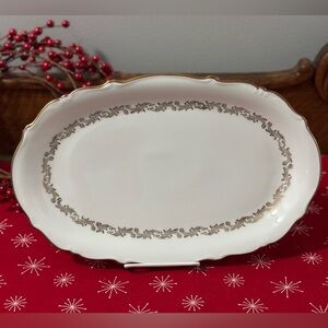 Vintage Bavaria Germany Margarete Oval Gold Decorations Trimmed Platter